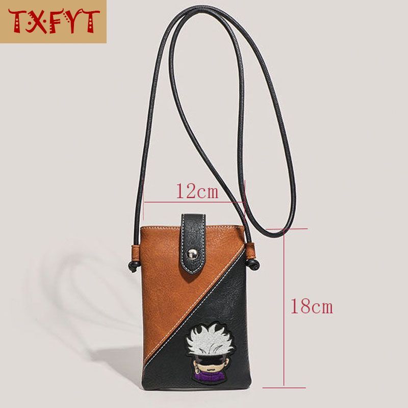 Travel Accessories Bag - จูจุสึไคเซ็น โกโจ ซาโตรุ PU กระเป๋าใส่โทรศัพท์มือถือขนาดเล็กกระเป๋าเดินทางกระเป๋าสะพายข้างลำลองกระเป๋าของขวัญวันเกิด