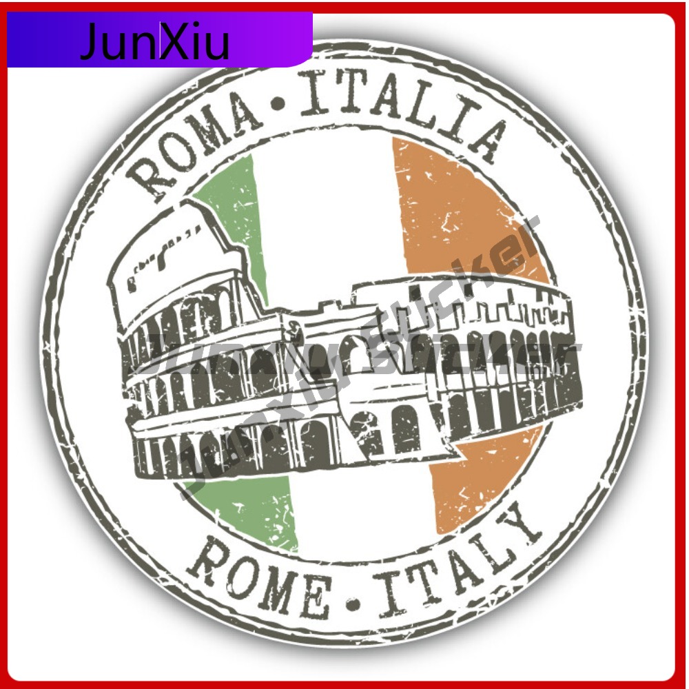 Travel Accessories Rome - สติกเกอร์ติดรถยนต์ลายธงชาติโรม อิตาลี สไตล์กรันจ์ สำหรับตกแต่งรถยนต์ แล็ปท็อป และอื่นๆ