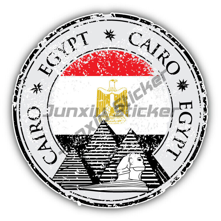 Travel Accessories Egypt - Alexandria Cairo อียิปต์รอบธงแสตมป์สติกเกอร์ไวนิลกันน้ํา Decals กีตาร์ Pickup