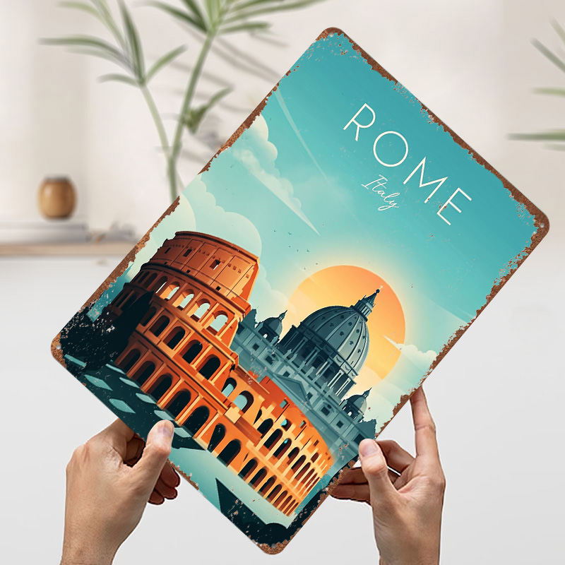 โปสเตอร์โลหะการท่องเที่ยวโรม ข - Travel Accessories Rome บทวิจารณ์และราคา
